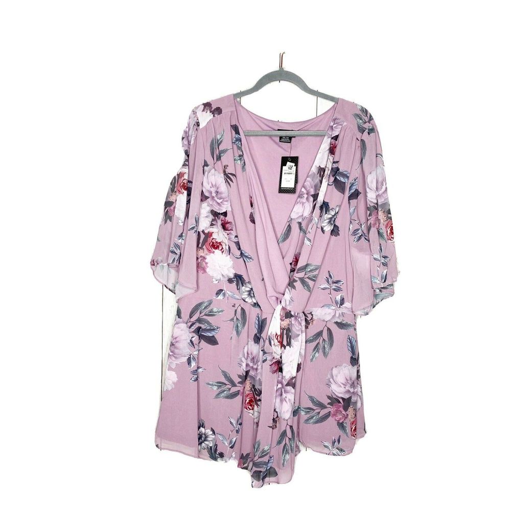CITY CHIC Top Rosewood Floral Purple Blous…